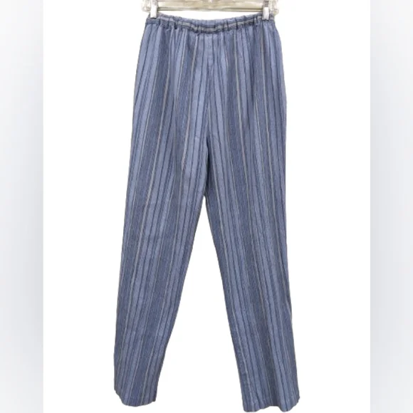 Appleseed's Blue Seersucker Elastic/Drawstring Pants Size 10 - Picture 2 of 6